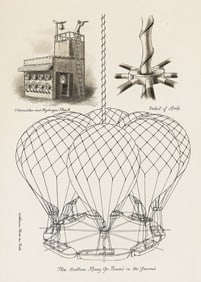 WILLIAM PÈNE DU BOIS (1916 - 1993) 2 illustrations: Balloon Merry Go Round on the ground and in