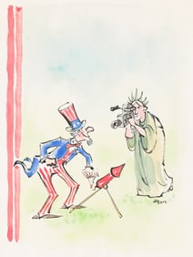 (NEW YORKER) LEE LORENZ (1932 - 2022) Cover study, Independence Day.