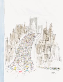 (NEW YORKER) ROBERT MAXWELL WEBER (1924-2016) NYC Marathon.