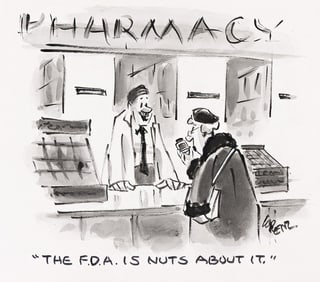 (NEW YORKER) LEE LORENZ (1932 - 2022) "The F.D.A. is nuts about it."