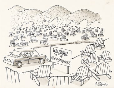 (NEW YORKER) PETER STEINER (1940 - ) Welcome to the adirondacks.