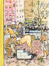 (NEW YORKER) BARBARA SHERMUND (1899 - 1978) Horseback in Central Park cover proposal.