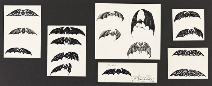 EDWARD GOREY (1925 - 2000) Vampire bat sketches for the Broadway production of Dracula.