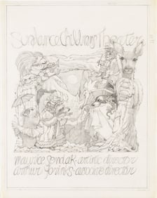 MAURICE SENDAK (1928 - 2012) Sundance Childrens Theater poster preliminary sketch.