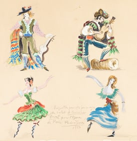PEDRO FLORES GARCIA (1897 - 1967) Costume designs for "Le Tricorne" & "Le Chevalier Errant."