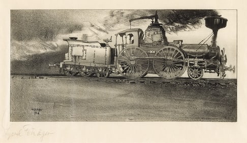LYONEL FEININGER (1871 - 1956) The Old Locomotive (Windspiel).
