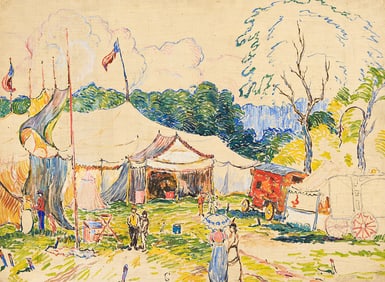REYNOLDS BEAL (1866 - 1951) Circus, Walden, New York.