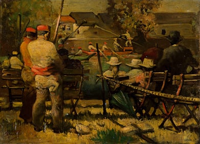 ALBERT ALEXANDER SMITH (1896 - 1940) Water Sports (A Sunday Game in Courbevoie, France).