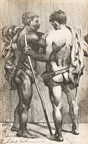 ALBERT ALEXANDER SMITH (1896 - 1940) The Wrestlers.