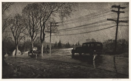 MARTIN LEWIS (1881 - 1962) Wet Night, Route 6.