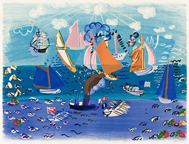 RAOUL DUFY (AFTER) Bâteaux dans le Port.