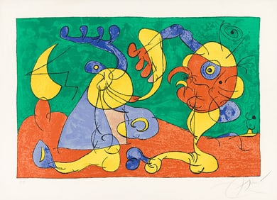 JOAN MIRÓ (1893 - 1983) Les Nobles a la Trappe from Ubu Roi.