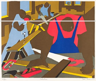 JACOB LAWRENCE (1917 - 2000) Carpenters.