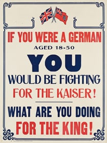 Various Artists [World War I / British]. Group of 5 posters. Circa 1918. Sizes vary.