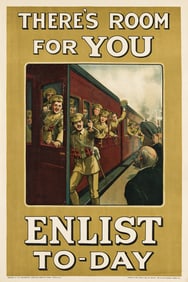 William Arthur Fry. There's Room for You / Enlist To - Day. Circa 1915. 30x20¼ inches.