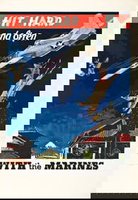 Various Artists. [U.S. Marines / World War II]. Two posters. 1940s. Sizes vary, each approximately