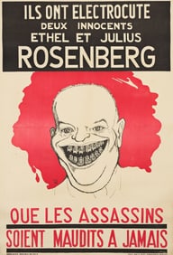 Mitel Berg. Ils Ont Electrocute Deux Innocents Ethel et Julius Rosenberg. 1953. 47x31¾ inches,