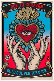 Gran Om & Kloer (Julia & Omar Alberto Inzunza Perez). "Ojos Corazón." 2025. 75¼x51¾