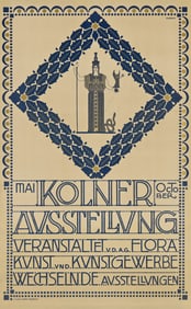 Josef Maria Olbrich. Kolner Ausstellung. 1907. 41¼x25½ inches, 105x65 cm.