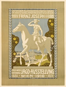 Hans Kalmsteiner. Franz Joseph I / Jagd Ausstellung Wien. 1910. 50x37¾ inches, 127x96 cm.