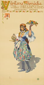 Joza Uprka . Výstava Slovácka.1915. 48¼x25¼ inches, 122½x64¼ cm.