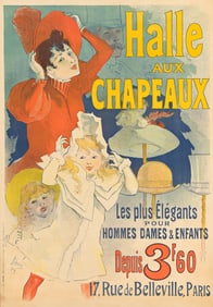 Jules Chéret. Halle aux Chapeaux. 1892. 48¾x33¾ inches, 122x85¾ cm.
