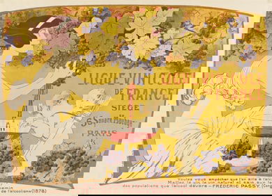 Manuel Orazi. Ligue Vinicole de France. Circa 1901. 39x54 inches, 99x137¼ cm.