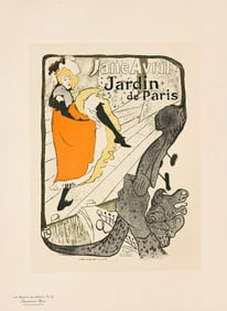 Henri De Toulouse-Lautrec. Jane Avril. Maitres de l'Affiche pl. 110. 1898. 15¾x11½ inches,