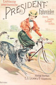 Designer Unknown. "President" Fahrräder. 30x20¼ inches, 76¼x51½ cm.