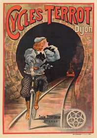 Francisco Tamagno. Cycles Terrot. 1898. 62x43¾ inches, 157½x111¼ cm.
