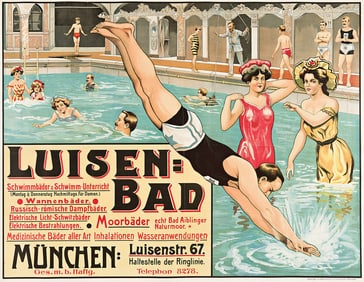 Designer Unknown. Luisen = Bad / München. Circa 1894. 25¾x33¼ inches, 65½