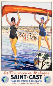 Peryber. Les Vacances en Bretagne / Saint - Cast. 39¼x24¾ inches, 99½x62¾ cm.