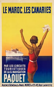 Max Ponty. Le Maroc. Les Canaries / Paquet. Circa 1935. 39½x24½ inches, 100¼x62¼