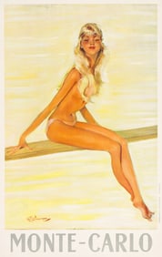 Jean-Gabriel Domergue. Monte - Carlo. Circa 1950. 38¾x24½ inches, 98½x62¼ cm.