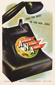 Designer Unknown. For the Best in the Air . . . Call / Australian National Airways. Circa 1938.