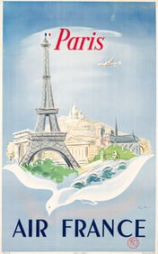 Régis Manset. Air France / Paris. 1952. 39¼x24¼ inches, 99¾x61½ cm.