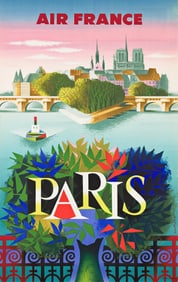 Jacques Nathan-Garamond. Air France / Paris. 1957. 39¼x24¾ inches, 99¾x63 cm.