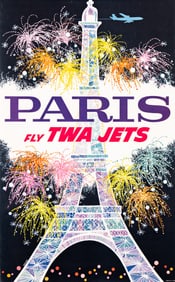 David Klein. Paris / Fly TWA Jets. 1962. 40x25 inches, 101½x63½ cm.