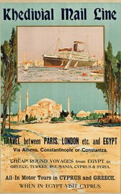Charles Dixon. Khedivial Mail Line. 1922. 38x24¾ inches, 96½x63 cm.