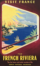 Starr. Visit France / The French Riviera. Circa 1952. 39½x24¾ inches, 100½x63 cm.