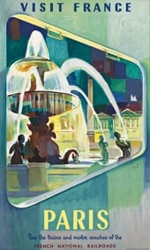 Tal. Visit France / Paris. 1952. 39½x25 inches, 100½x63½ cm.