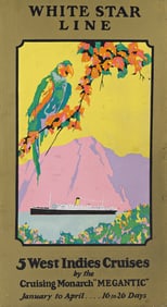 Designer Unknown. [Ocean Liner / Cruise Ships]. Group of 3 posters. 1920s. Each 31¾x17¾