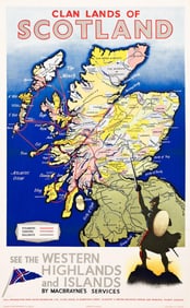 Designer Unknown. Clan Lands of Scotland. 39½x24½ inches, 100¼x62¼ cm.