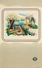 Kraber (John Rowland Barker). [London Transport / Jetty]. 1936. 40x25 inches, 101½x63½ cm.