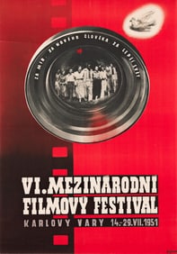 Eva Feiglová. [6th International Film Festival / Karlovy Vary]. 1951. 32x22½ inches;