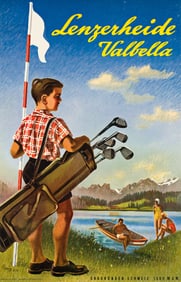 Franz Gygax. Lenzerheide Valbella. Circa 1950. 40¼x25¾ inches, 102¼x65½ cm.