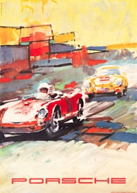 Erich Strenger. Porsche. 1956. 33¼x23½ inches, 84½x59¾ cm.