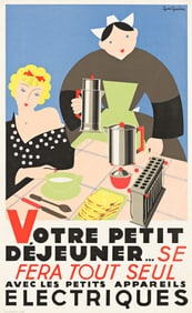 Yves Gueden. Votre Petit Déjeuner . . . Se Fera Tout Seul. Circa 1930s. 23½x14½
