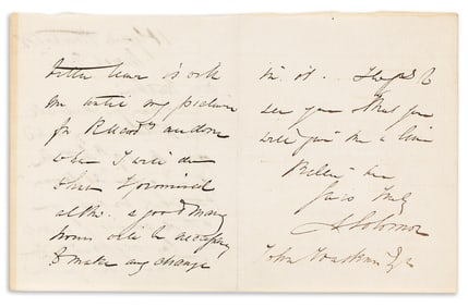 Abraham Solomon, 1823-1862, Autograph Letter Signed