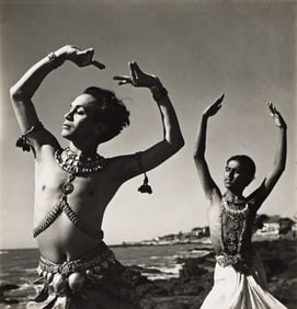 Cecil Beaton, Ram Gopal Indian dancer, and pupil near Government House, Bombay [Mumbai]. 1944.